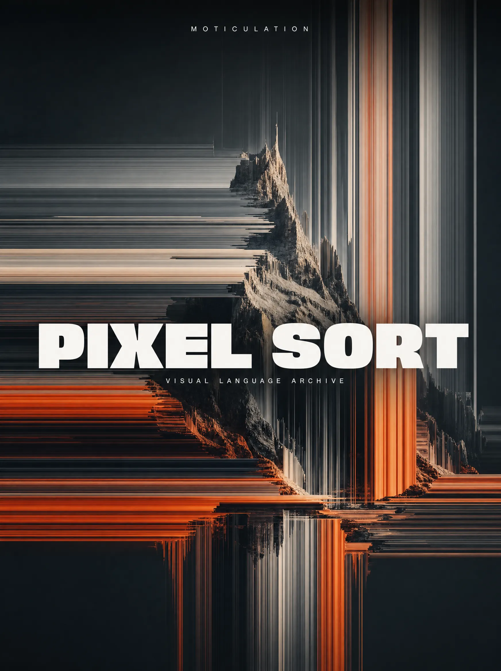 Moticulation Pixel Sort visual language poster